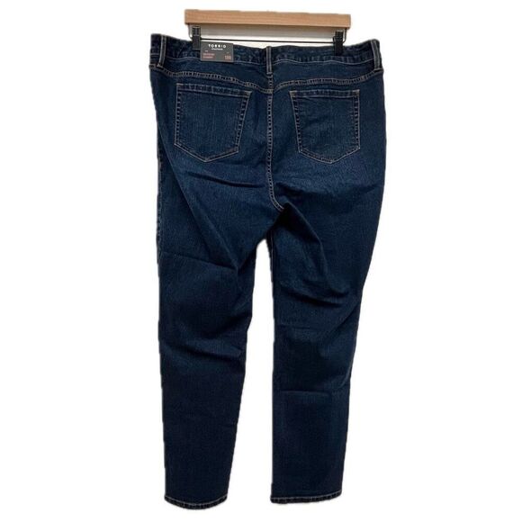 New Torrid Dark Blue Boyfriend Straight Jeans - Size 18R - Picture 4 of 6